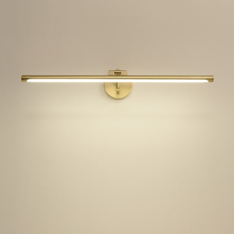 Linear 1-Light Wall Mounted Light Fixture Modern Style Brass Vanity Lighting Ideas