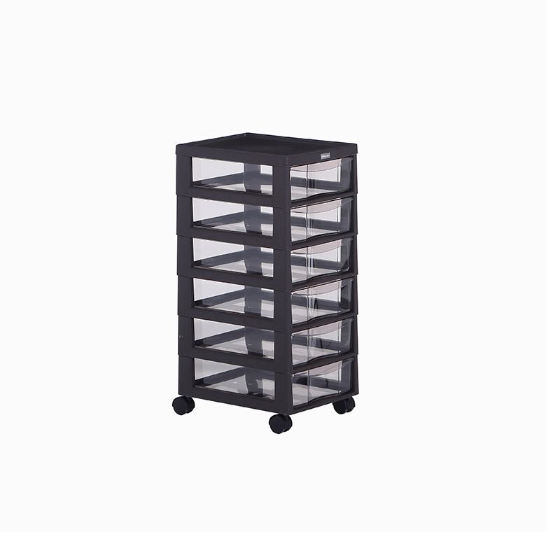Modern Plastic File Cabinet Multi-Drawers Acrylic File Cabinet with Wheels