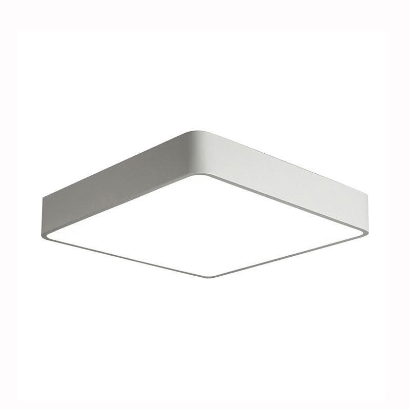 Lámpara empotrada cuadrada blanca/negra moderna de 14"/18"/23,5" de ancho Led de montaje empotrado de metal para sala de estar