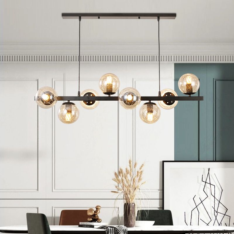 Globe Island Lights Modern Multi-Head Restaurant Hangende hanglampen met glazen schaduw