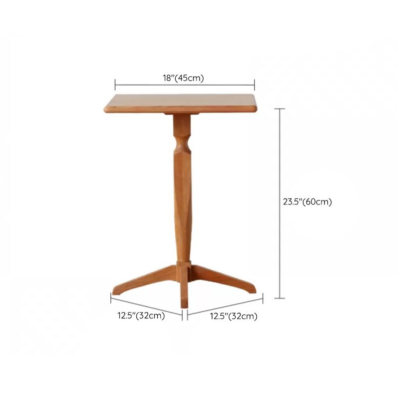Modern Solid Wood End Table Pedestal Corner Table for Living Room