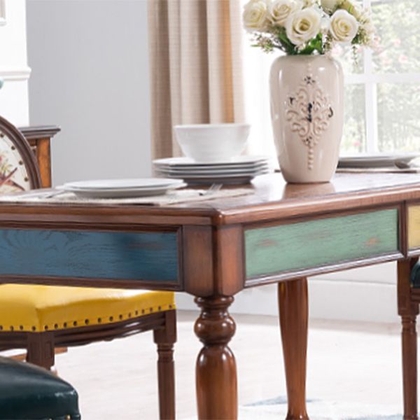 Mid-Century Modern Rectangle Dining Table Wood Table for Kitchen,55"L x 31.5"W x 29.5"H