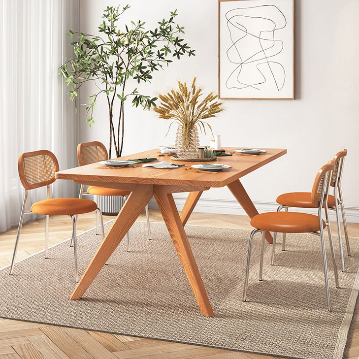 Rectangle Dining Set 1/2/5 Pcs Solid Wood Dining Table and Chairs