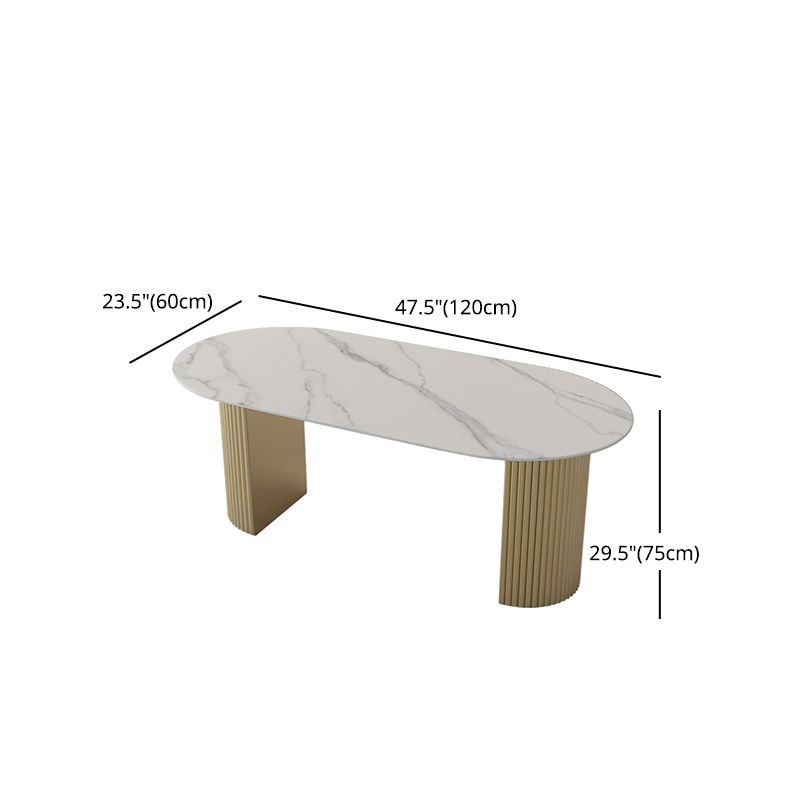 Traditional Luxury Dining Table Oval Double Pedestal Table for Home