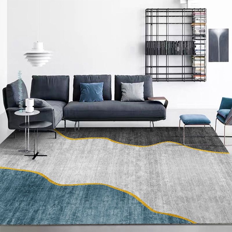 Gray Magnificent Rug Polyester Graphic Indoor Rug Washable Rug for Sitting Room