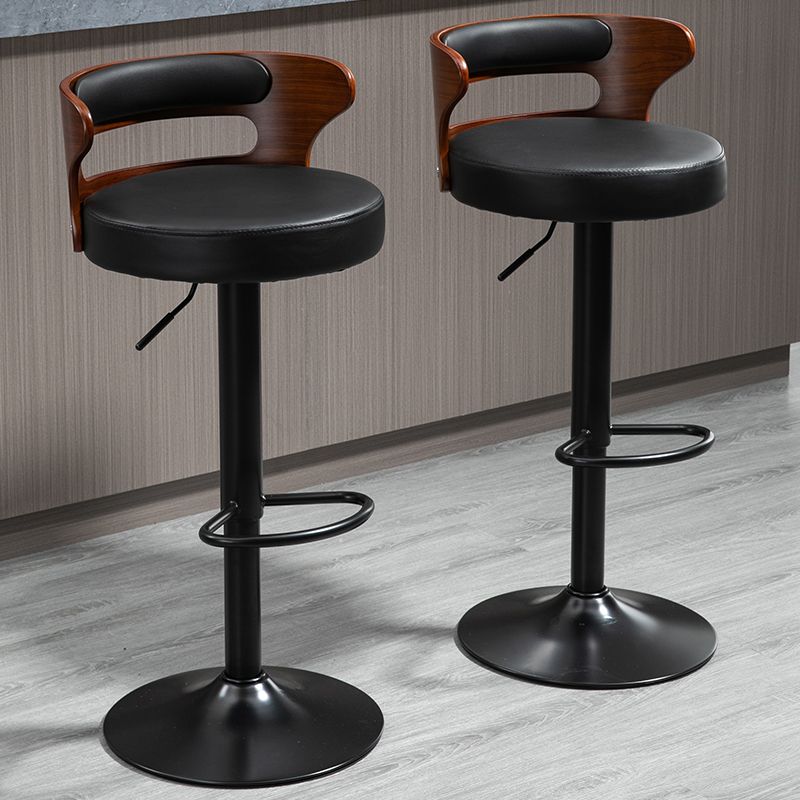 Modern Rotatable Backrest Counter Stool Steel Household Bar Stool with Cushion and Pedal