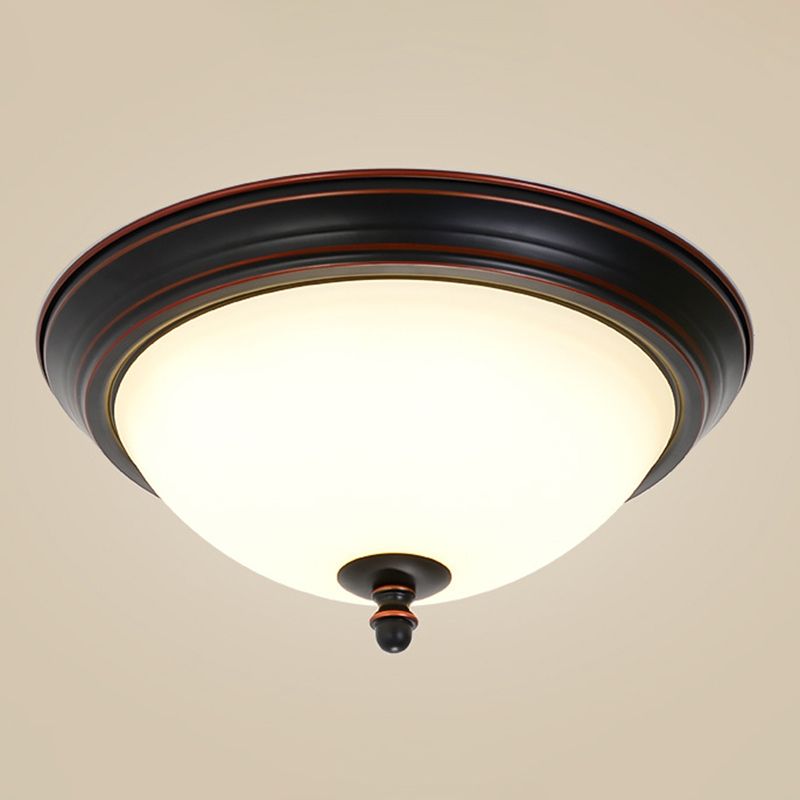 Glass Ceiling Mount Light Fixture Bowl-Shaped LED Traditional Flush Mount Ceiling Light Fixture