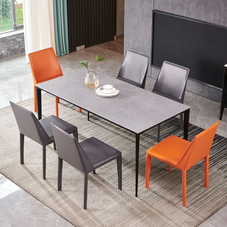 Sillas laterales de cuero modernas para interiores y exteriores, silla con respaldo sólido