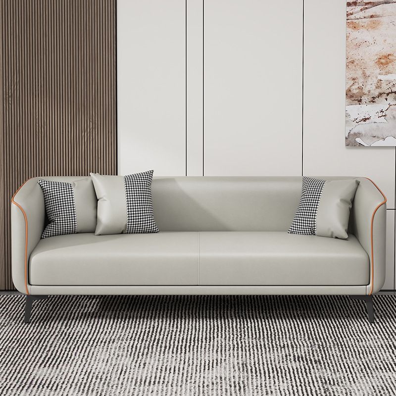 Tuxedo Arm Standard Sofa 25.98" H Modern Style Single Cushion Faux Leather Sofa