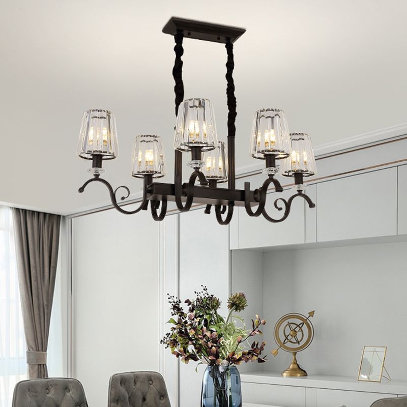 American Style Hanging Lamp Crystal Shade Island Light Fixture for Living Room
