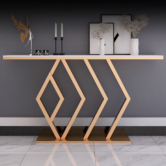 31.5" Tall 1-shelf Console Table Stone Stain Resistant Accent Table