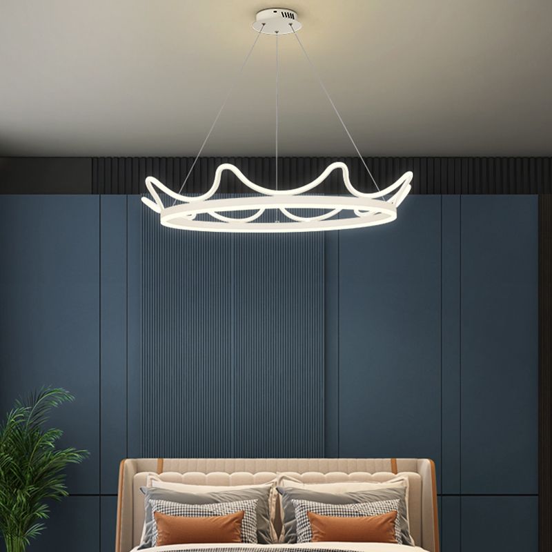 Contemporary Crown Chandelier Lights Metal 2 Light Chandelier Pendant Light