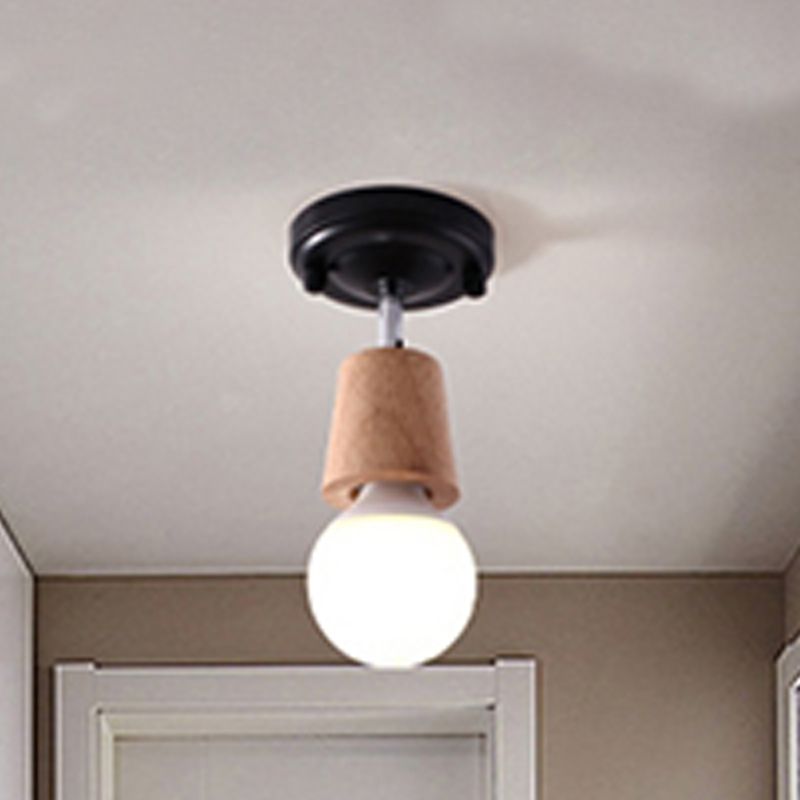 Modern Simple Wall Lamp Wooden Wall Vanity Lights for Powder Room Washroom