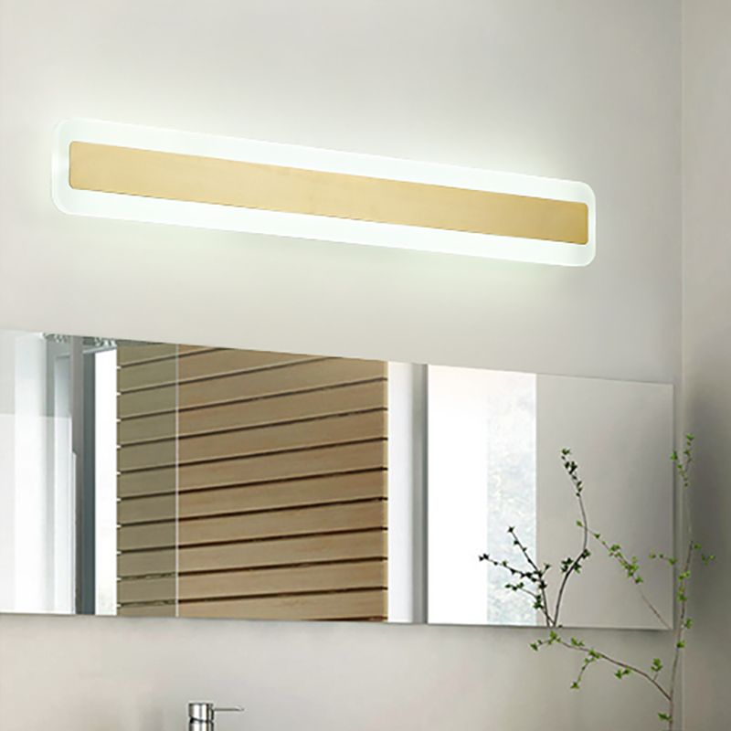 Strip Shape Wall Light Modern Style Metal 1 Light Sconce Light for Shower Room