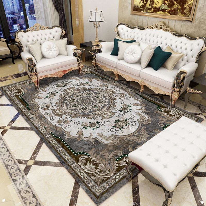 Rode woonkamer tapijt traditioneel polyester gebied tapijt niet-slip achterste vloerkleed