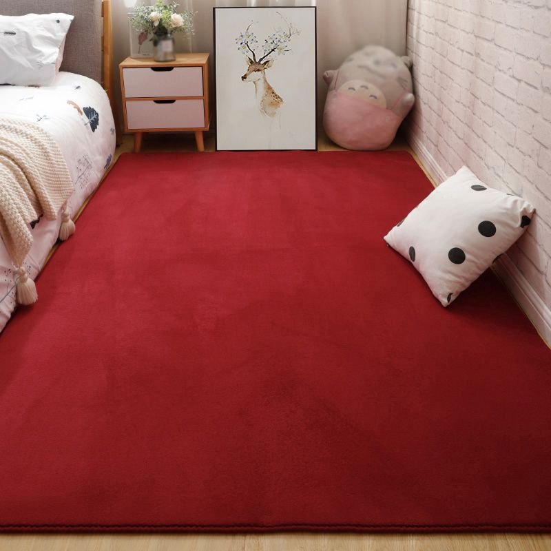 Simplicity Area Rug Modern Plain Area Carpet Polyester Stain Resistant Carpet for Living Room