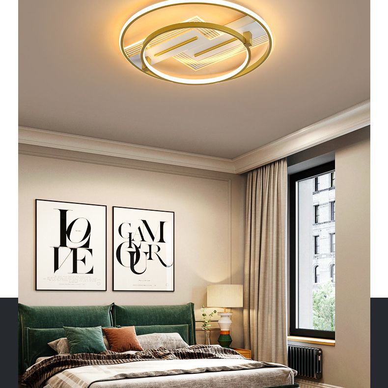 Geomtric Flush Light Metal Modern Flush Mount Ceiling Light Fixtures for Living Room