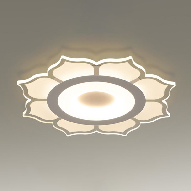 Lotus Shaped Flush Mount Lighting Minimalist Acrylic Clear LED Flush Mount Fixture for Living Room