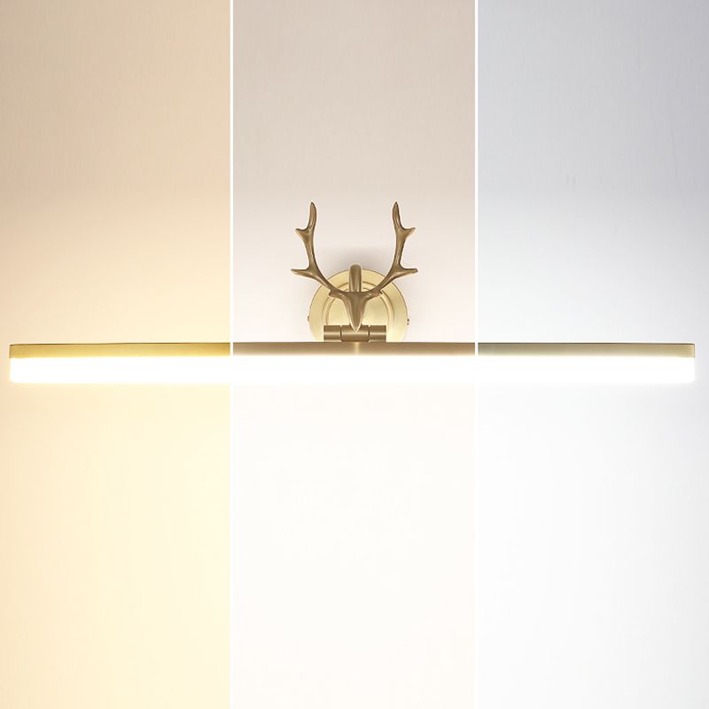 Luce vanità in stile moderno lineare 1 Metal 1 Luce Light Led Light per il bagno in oro