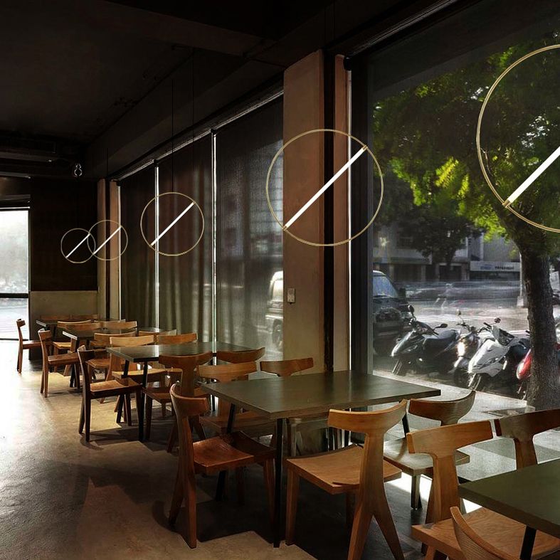 Contemporary Acrylic Pendant Light Fixture 1-Light Circle Hanging Ceiling Light