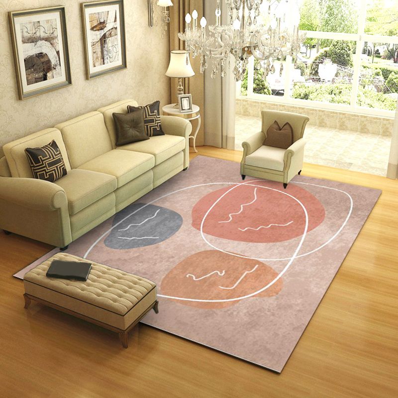 Gold Modern Rug Polyester Color Block Area Rug Stain Resistant Rug for Living Room