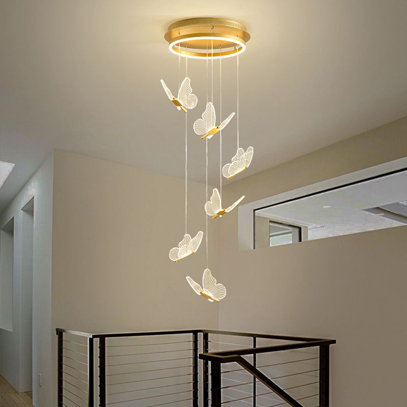 LED Butterfly Anhänger Kronleuchter nordischer Schmetterlingsleuchte für Dachbodenstreppe