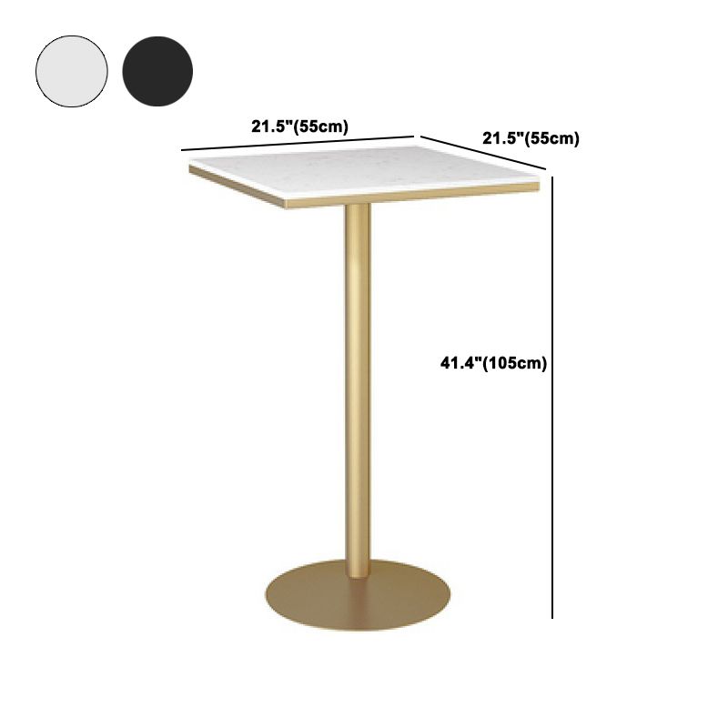 Glam 1/2/3/5 Pieces Artificial Marble Bar Table Set Fixed Table Counter Set