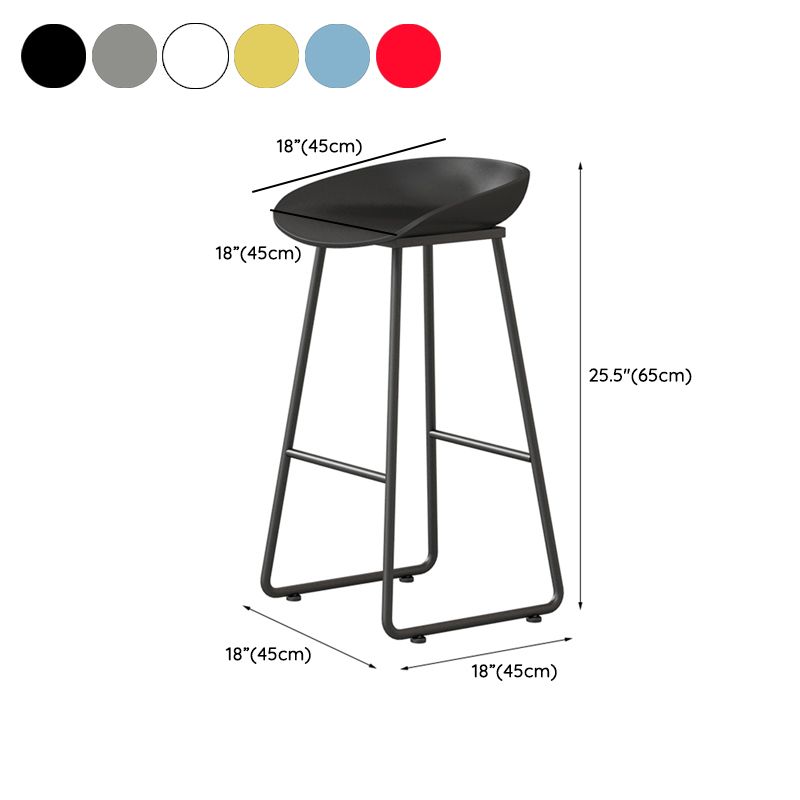 Contemporary Indoor Metal Legs Low Back Bucket Seat Bar Stool