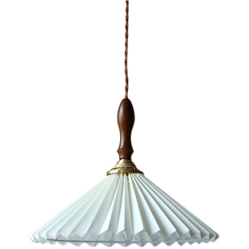 Conical Hanging Pendant Light Minimalist Wood Dining Room Hanging Light Fixture