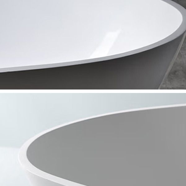 Oval Soaking Modern Bathtub Antique Finish Stand Alone Bath Tub