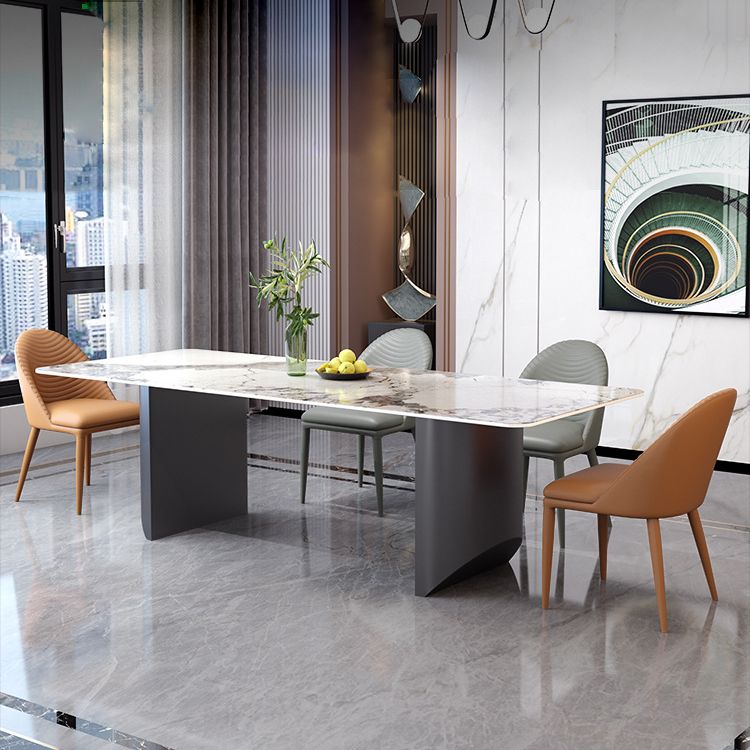 Contemporary Sintered Stone Rectangle Table Set 1/4/5/7 Pieces Dining Set
