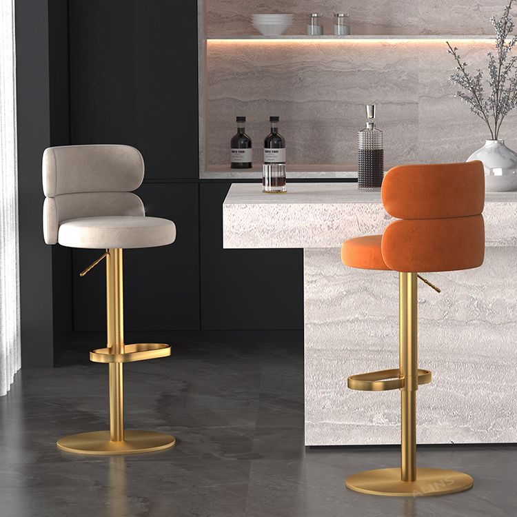 Gold Legs Glam Bar Stools Living Room Upholstered Counter Chair