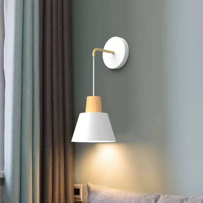 Modern Style Wall Light Fixture Creative Wooden Geometric Wall Light Sconce for Bedroom