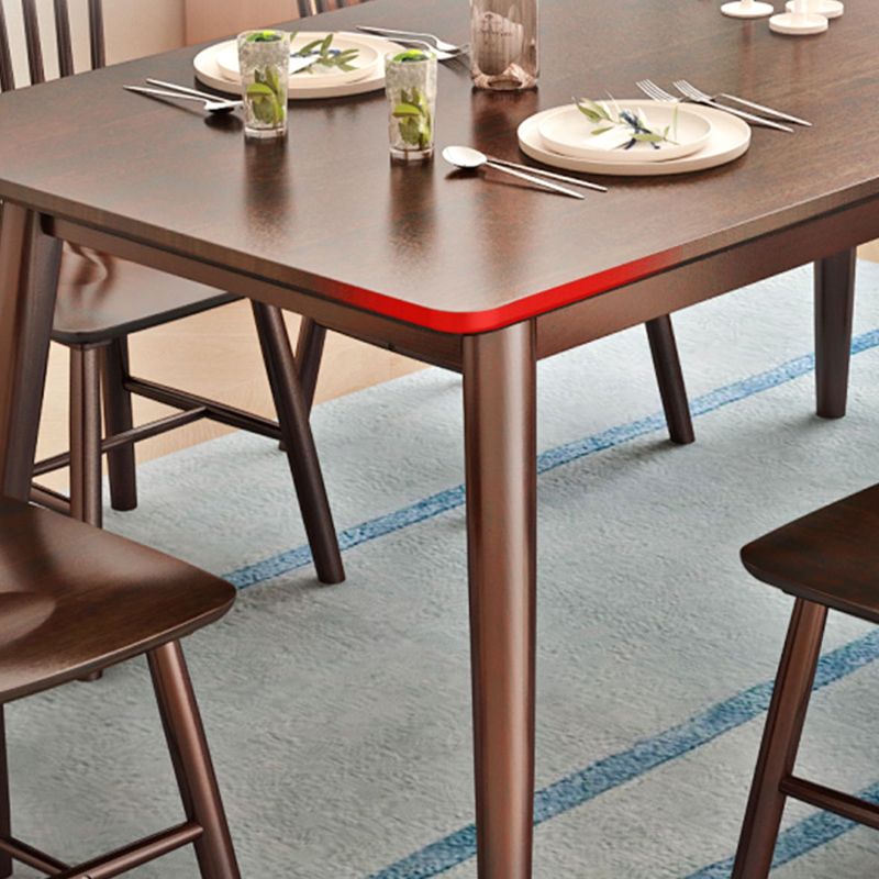 Brown Rectangle Dining Table Solid Wood Dining Table for Dining Room