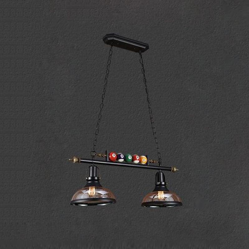 Luces de araña de araña de isla ligera de isla de estilo industrial en negro para restaurante