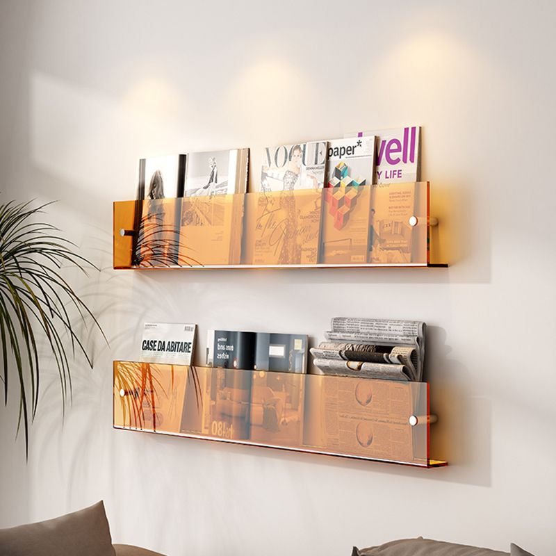 Modern Acrylic Floating Bookshelf 5.9" H Wall Mounted Bookcase