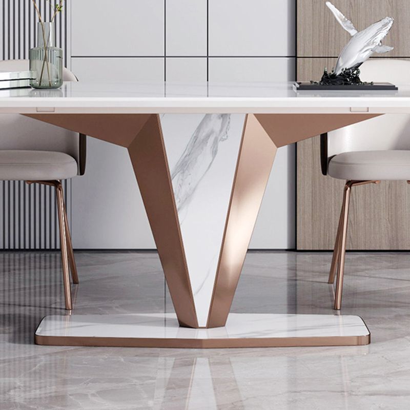 Modern Sintered Stone Dining Table Set 1/2/3/5/7 Pieces Dining Set with Pedestal Base