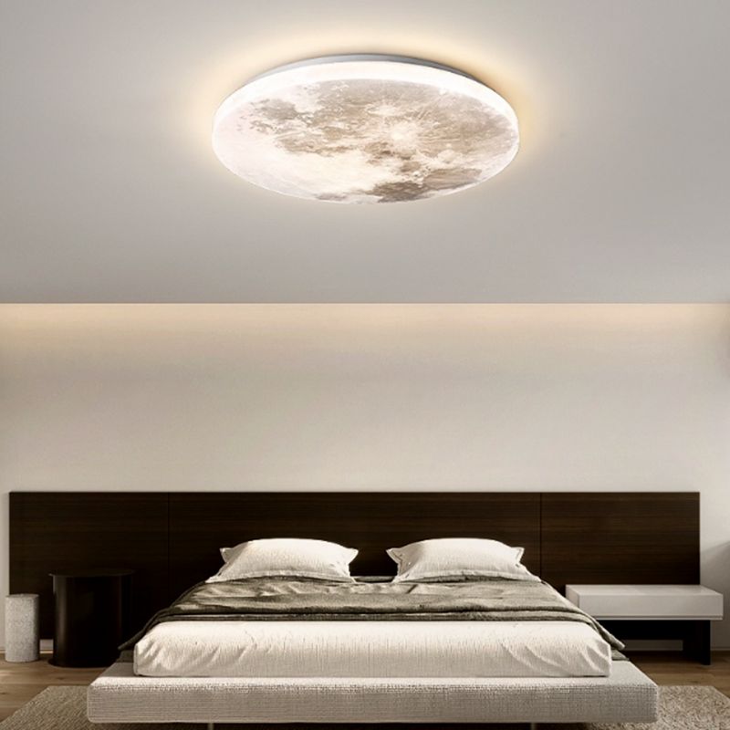 Moon Ceiling Light Fixture Contemporary LED Flush Mount for Bedroom