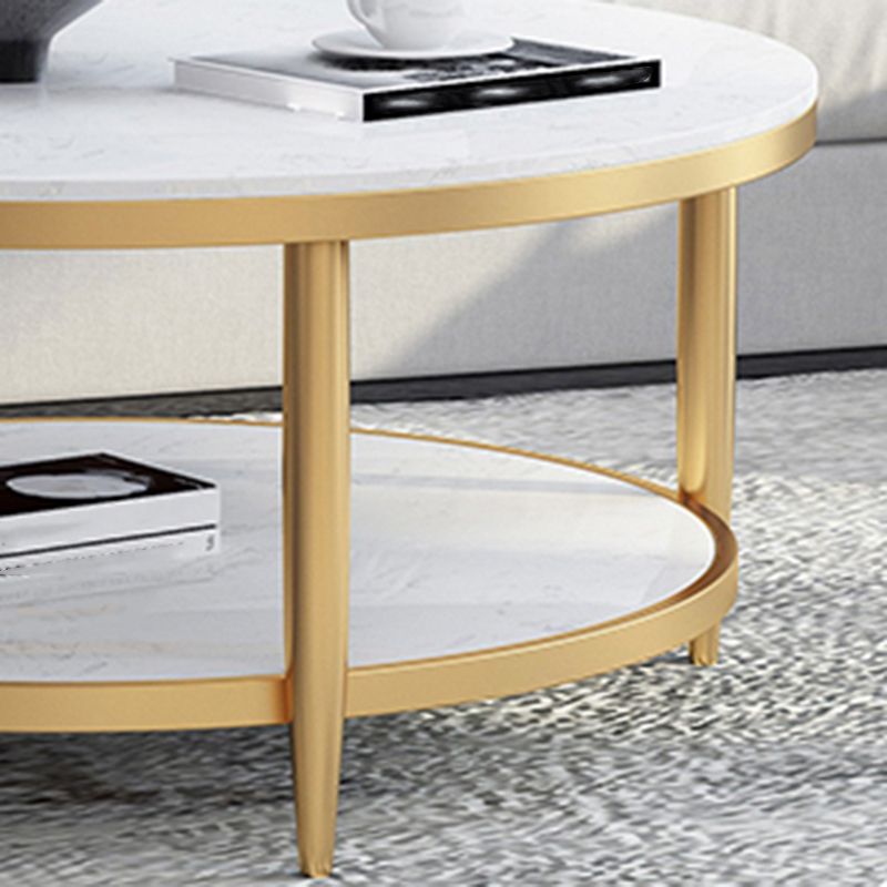 4 Legs 1 Single Coffee Table Modern Marble Round Cocktail Table