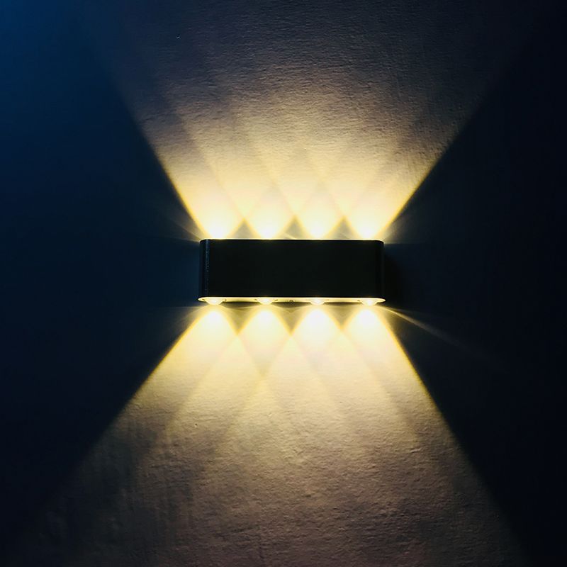 8-Lights Rectangular LED Wall Lamp Creative Aluminum Decorative Ambiance Light for Pub Coffee Shop