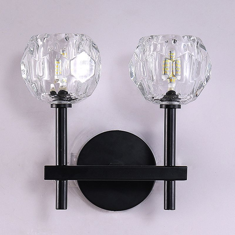 Modern Style Wall Light Fixture Crystal Shade Sconce Light Fixture for Bedroom