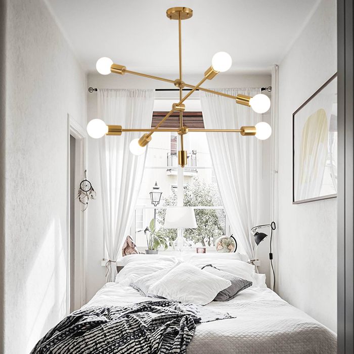 Postmoderne stijl kroonluchter verlichtingsarmatuur blootgesteld lamp metaal hanger licht