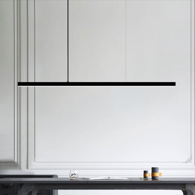 Simplicity Contemporary Island Light Metal Long Strip Hanging Light for Dining Room