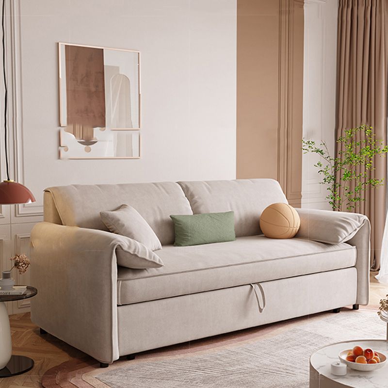 Light Gray Sofa Futon Square Arm Pillow Included Convertible Sofa