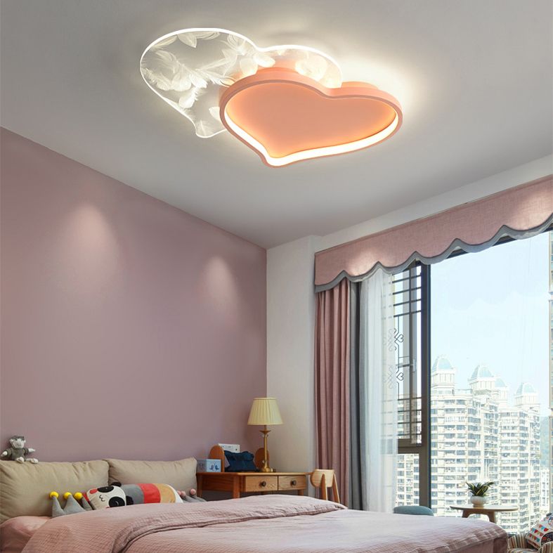 Herz-Unterputz-Deckenleuchte aus Acryl, moderne Einfachheit, Unterputz-Deckenleuchte für Wohnzimmer
