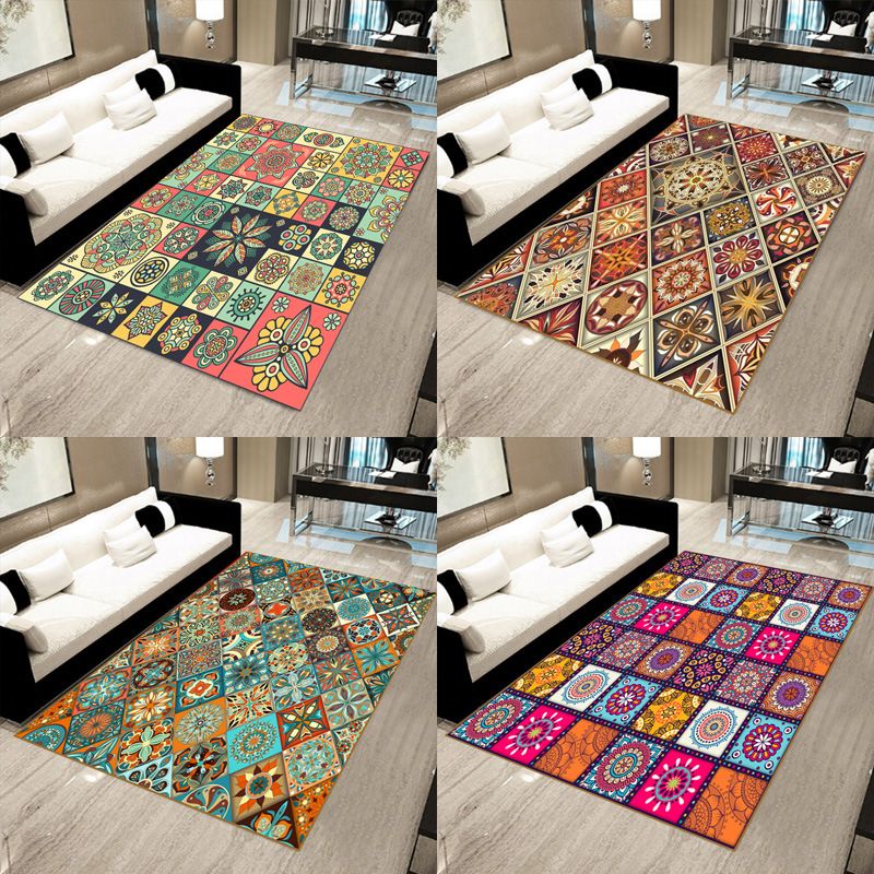 Exotische Boheemse tapijt multi-kleurs diverse patronen met patronen Anti-slip achterste deukende machine wasbare vlekbestendig vloerkleed voor de woonkamer