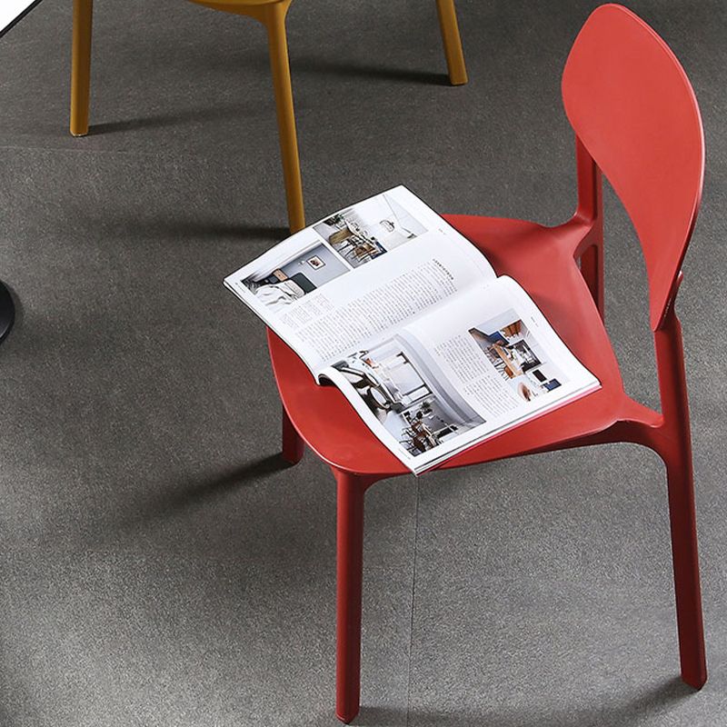 Plastic Armless Dining Chairs Scandinavian Open Back Dining Side Chair