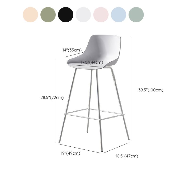 Milk Tea Shop Footrest Stool Nordic Style Matte Finish Metal Bar Stool