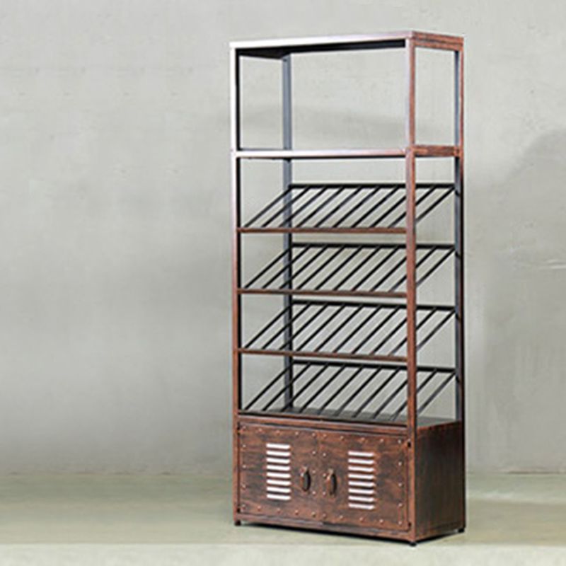 70.9"H Industrial Freestanding Bottle Holder Metal Bottle Rack with Shelf