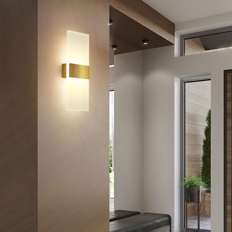 Moderno de moda simple estilo geométrico mate de pared de metal 1 apliques de luz